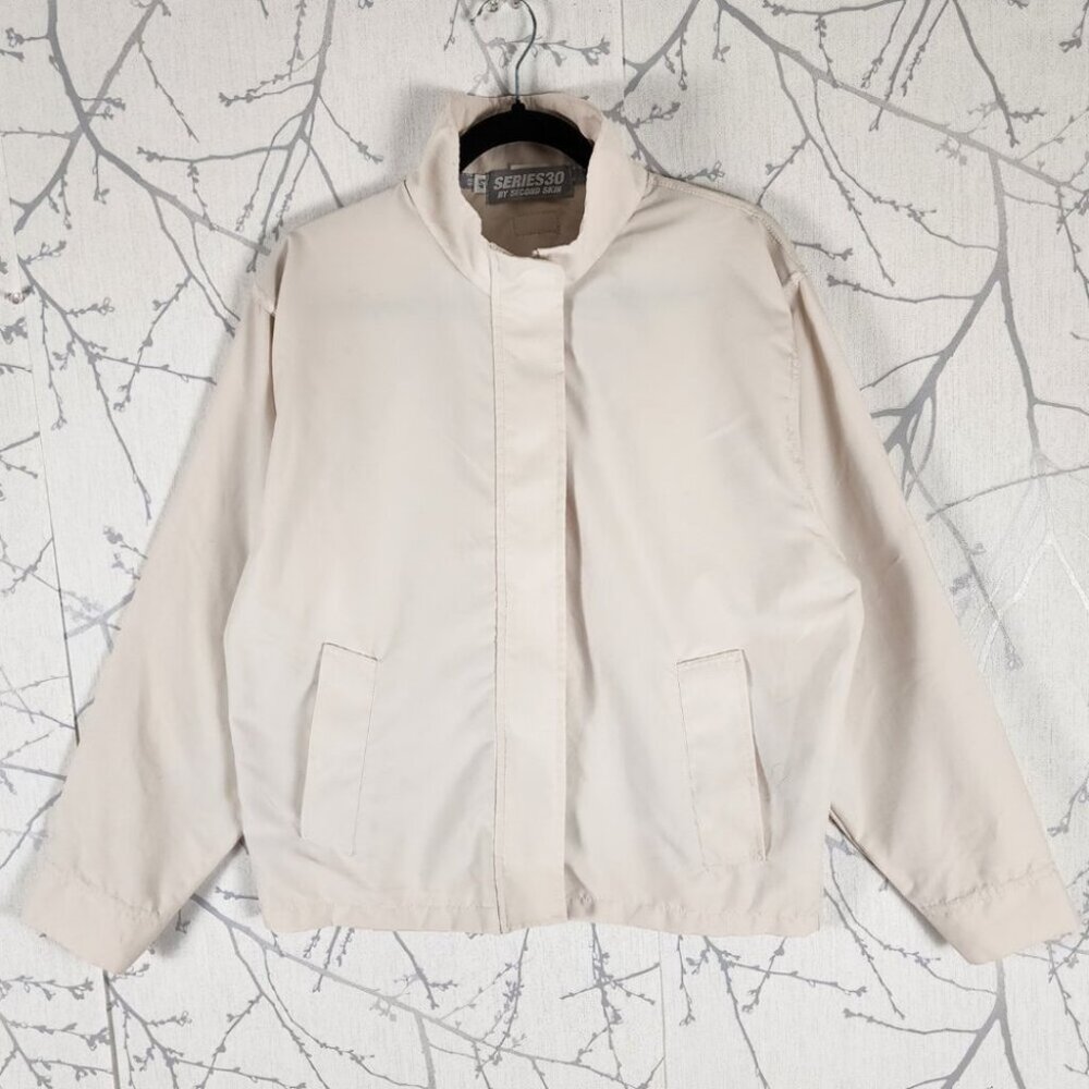 Second Skin Hydrashield Ivory Full Zip Bomber Style Jacket